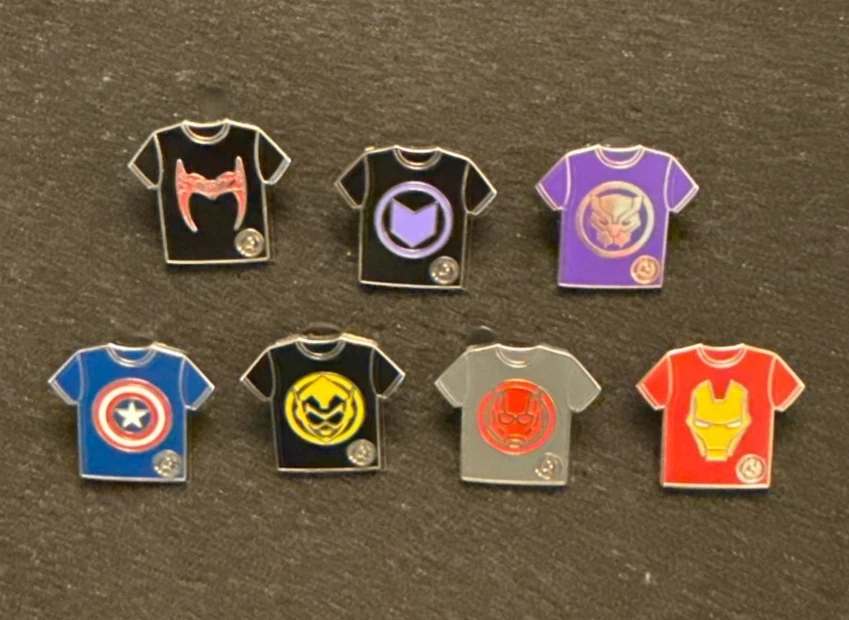 2024 WDW Hidden Disney Marvel t-Shirt Pins