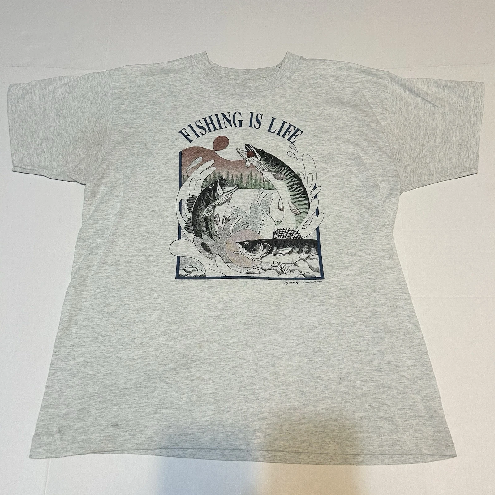 Vintage Best Fruit Of The Loom Fishing Shirt