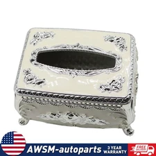 Silver White Luxury European Style Tissue Box Holder