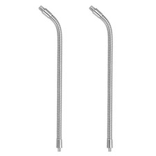 2Pcs 1/4" Male to 3/8" Male Thread Heavy Duty 12" Gooseneck Tube, Chrome