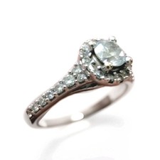 18ct White Gold Diamond Halo Engagement Ring 0.50ct H Samuel Size O½