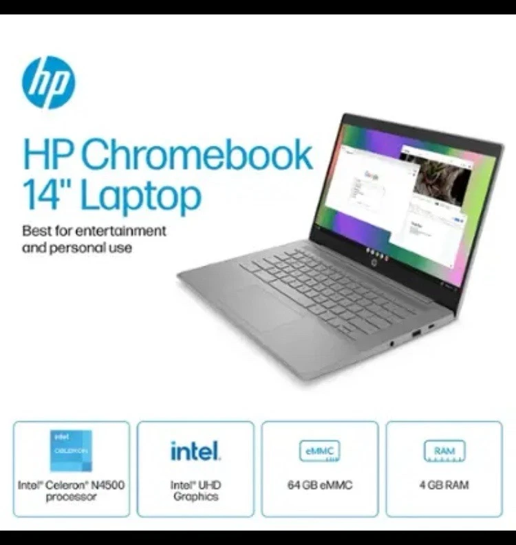 HP 14"HD Intel N200 BEATS CELERON 1.8GHz UHD Graphics 4GB RAM 128GB SSD LAST ONE - Image 4 of 4