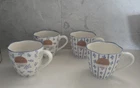Stacey Solomon 4 x  Blue & White Ditsy Floral & Stripe Wavy Top Mug/Cup New