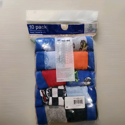 Wonder Nation 10 Pack Boys Boxer Briefs Husky Size L 10-12 - Picture 2 of 4