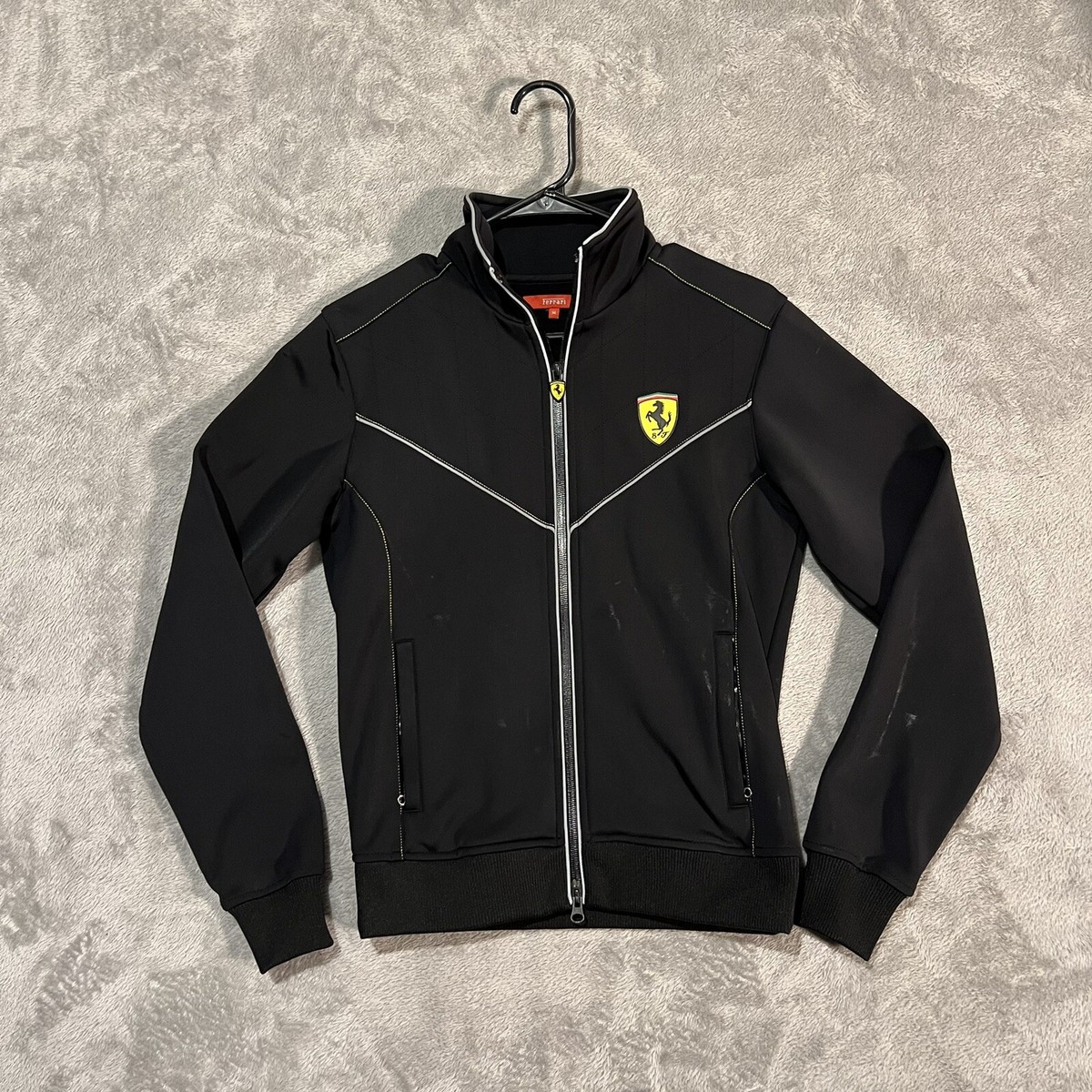 Scuderia Ferrari Jacket Youth Medium Black Full Zip Racing
