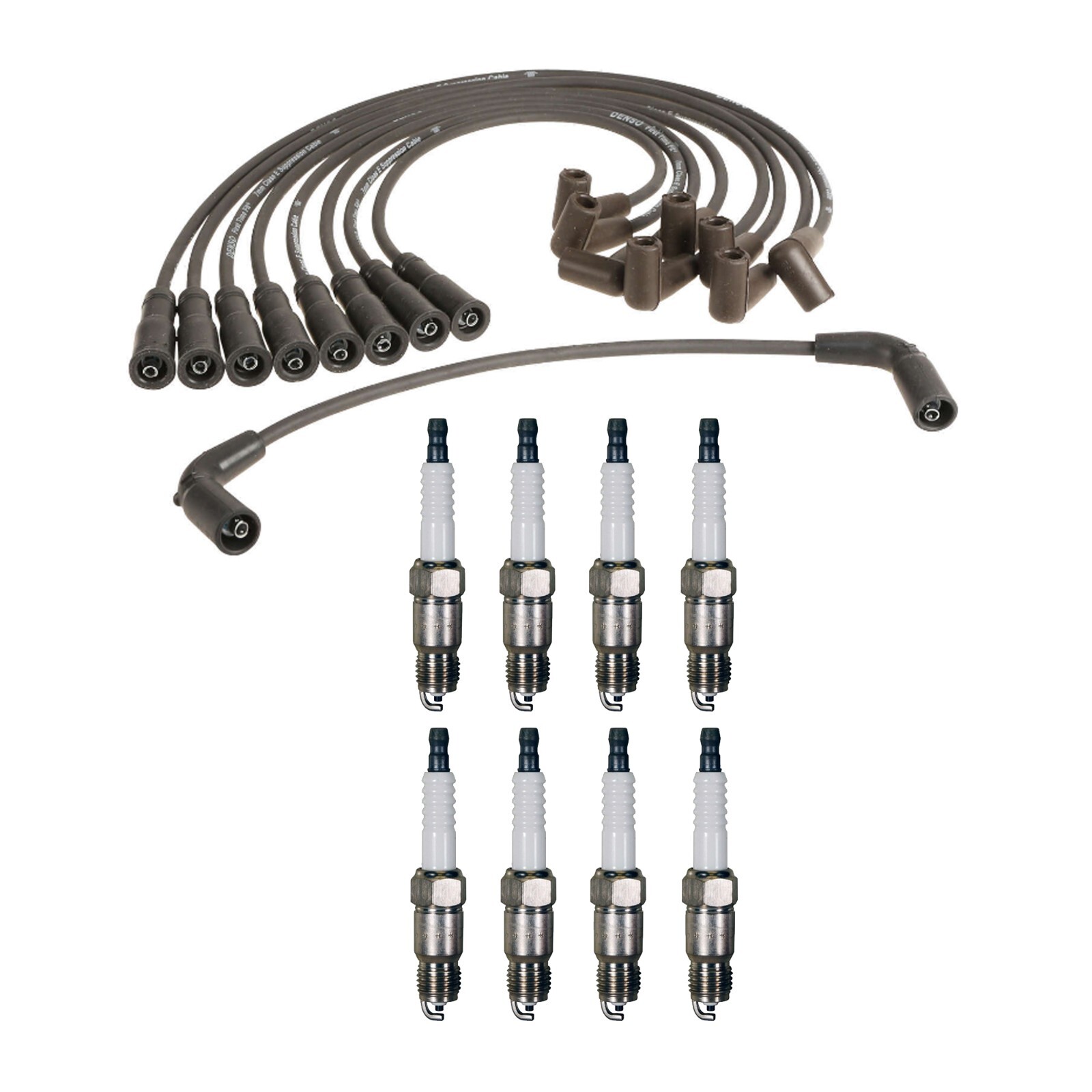 Denso Wire Set 7mm  8 U-Groove Spark Plugs .035 Kit For Chevy GMC 5.7L V8 VIN R