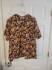 Vintage Surfer D’em Crazy Hawaiian Shirt L USA made Button Up Beer Rare