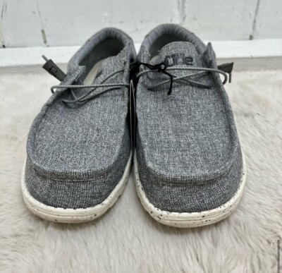 Hey Dude Wally Tweed Houndstooth Loafers Boat Shoe Size 13  display picture 3