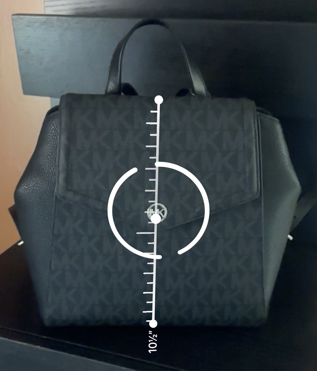 $398 MICHAEL KORS MD BLACK PEBBLED LEATHER BACKPACK LOGO  display picture 2