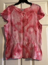Counterparts Pink Tie Die Blouse XL