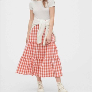 gap gingham skirt