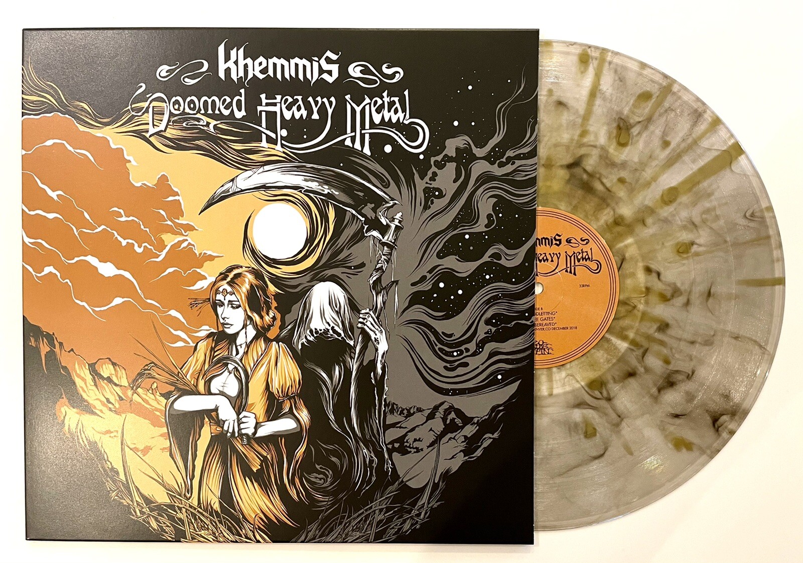 KHEMMIS - Doomed Heavy Metal - Clear w Black Smoke & Gold Splatter Vinyl LP Dio