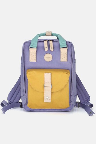 Himawari Contrast Waterproof Canvas Backpack Bag with Round Label - 第 16/23 張圖片