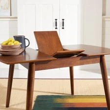 SAFAVIEH Varda Manual Extension Dining Table | Walnut |
