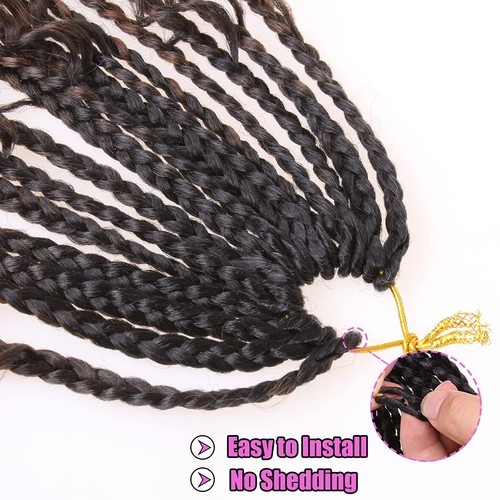 18 Inch Goddess Box Braids Crochet Hair 8 Pack Bohemian Hippie Box Braids Cro... - Picture 5 of 6