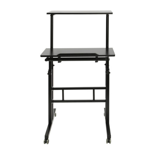 Adjustable Height Stand Up Desk Mobile Workstation Laptop Desk w/Wheels Home - Picture 16 of 22