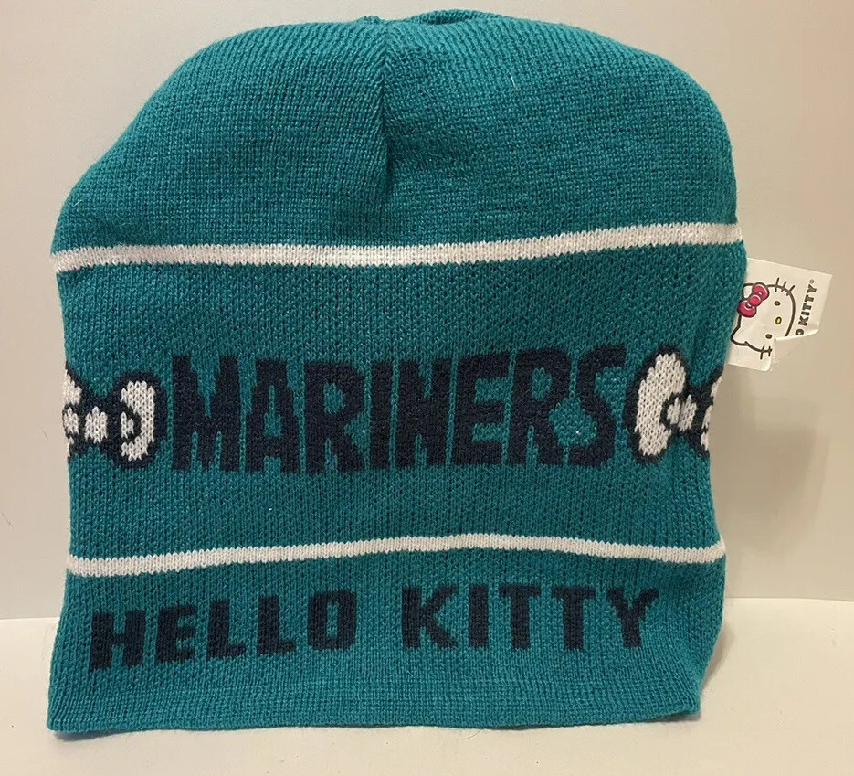 New Seattle Mariners SGA Hello Kitty Night Reversible Beanie with