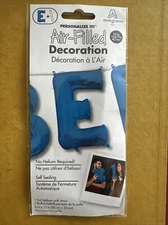 Air Filled Balloons “LETTER E”.    16 Inches/40 Cm Blue