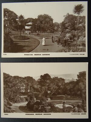 Cornwall 2 x PENZANCE Morrab Gardens um 1905 RP Postkarte von Valentine