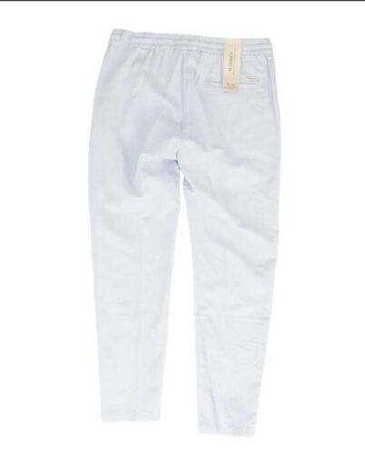 NWT SCOTCH & SODA Warren Joggers Men's Size 32 X 32 Blue Cotton Linen Blend - Picture 3 of 5