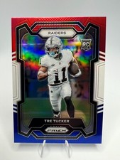 2023  PANINI PRIZM  FOOTBALL Tre Tucker RC  #362  RED WHITE BLUE RWB Raiders