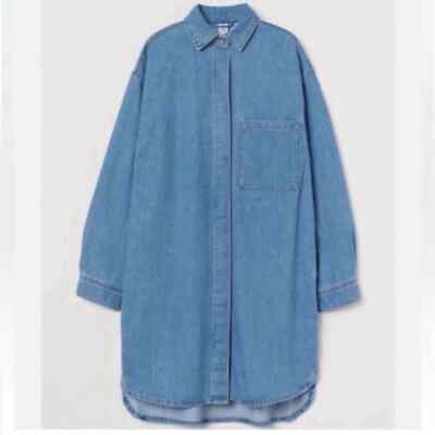 H&MDenim Blue Oversized Dress (Size XS)