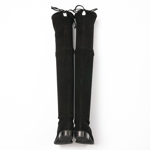 Stuart Weitzman Lowland, Size 5 M Black Suede Over-the-Knee OTK Boots - Picture 6 of 9
