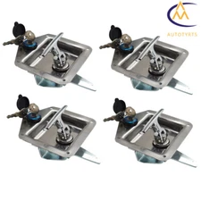 Set of 4 Trailer Door Latch T-Handle Locking Camper RV Truck Tool Box with Key