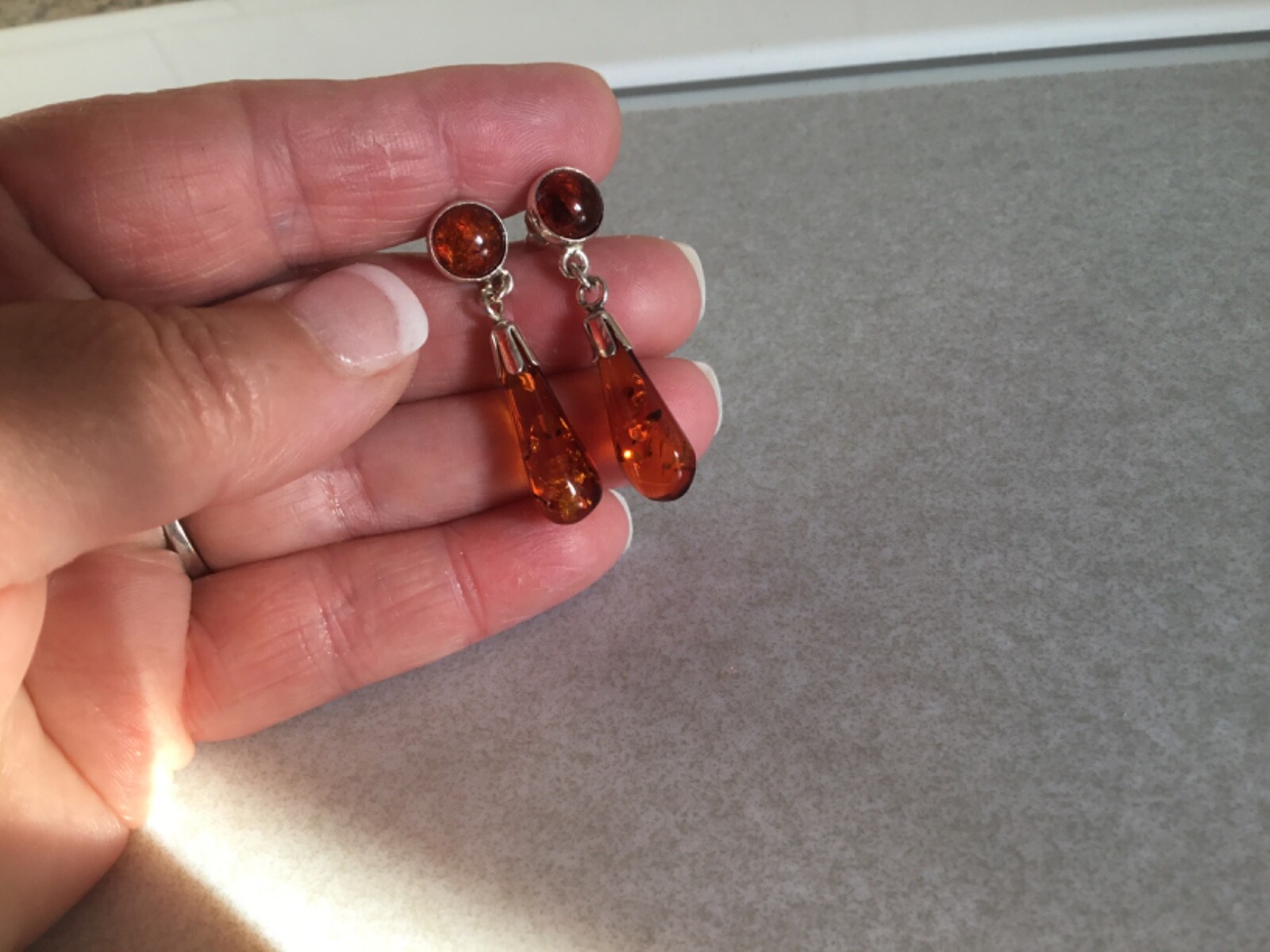 925 SOLID STERLING SILVER DANGLING DROP EARRINGS … - image 2