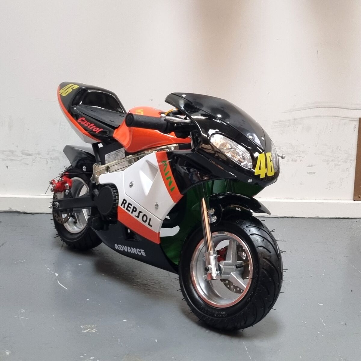 50cc, Mini Moto, Racer, 2 Stroke, Rev and Go, Mini Moto, Twin Exhaust. UK  STOCK 