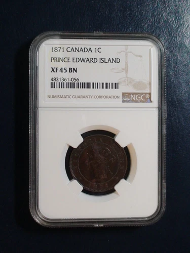 1871 Canada LARGE CENT NGC XF45 BN PRINCE EDWARD ISLAND 1C Coin PRICED TO SELL! 