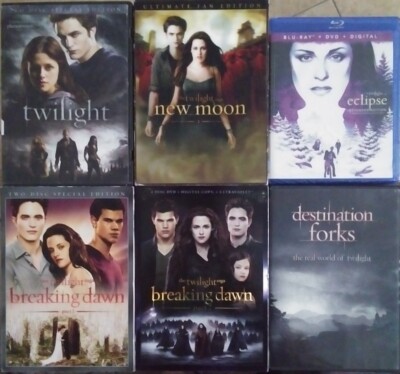 The Twilight Saga Dvds 1-5 Movie Collection & Destination Forks Documentary VGC