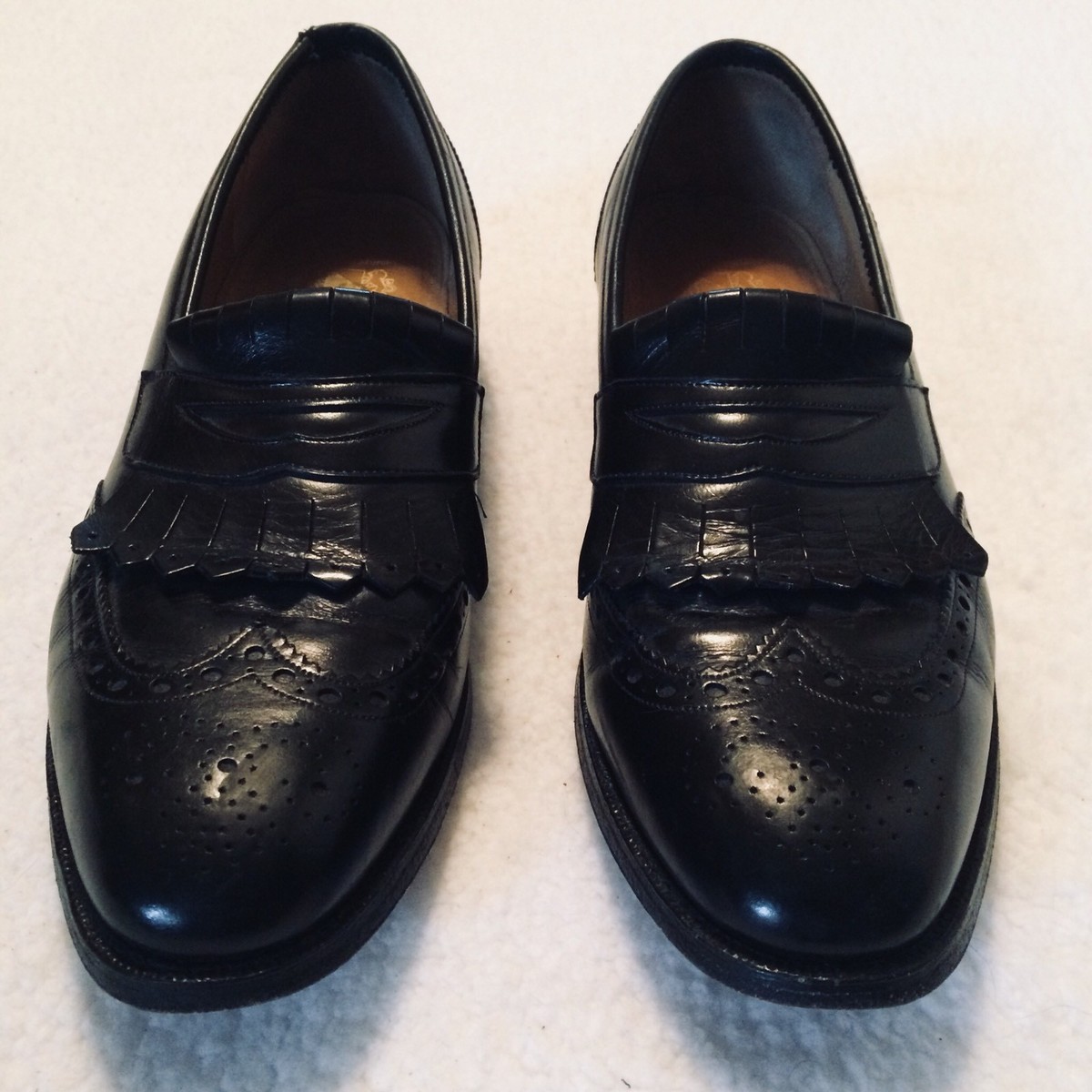 Johnston Murphy Aristocraft Sz 11 Black Leather Loafers Shoes