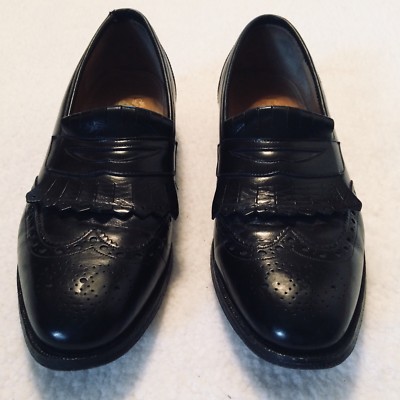 Johnston Murphy Aristocraft Sz 11 Black Leather Loafers Shoes