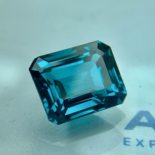 LAB CREATED 10.30 CT RUSSIAN NANO LONDON BLUE TOPAZ OCTAGON GEMSTONE GIFT