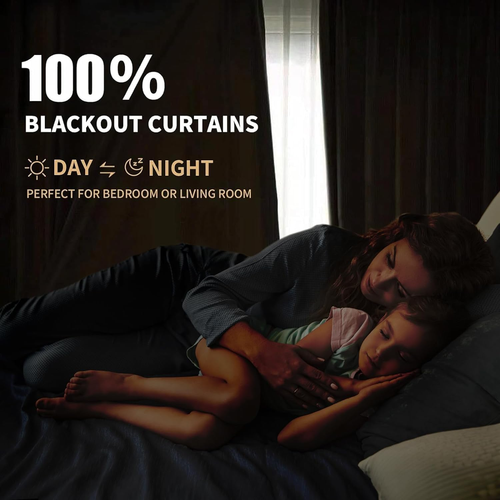 Thermal Sliding Door Curtains 100% Blackout Curtains for Bedroom, Sliding Glass - Picture 3 of 7
