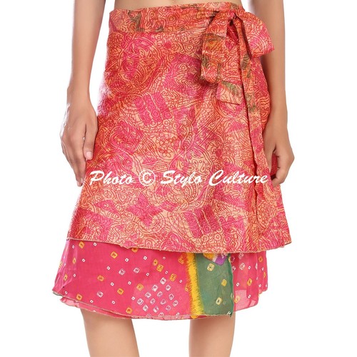 3 Pcs Wholesale Lot Short Cotton Beach Skirt Vintage Colorful Women Wrap Gypsy - Picture 4 of 8