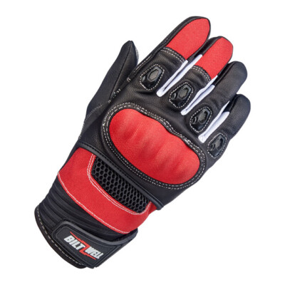 BILTWELL, Handschuhe Bridgeport - Rot/Schwarz Größe Mann XS