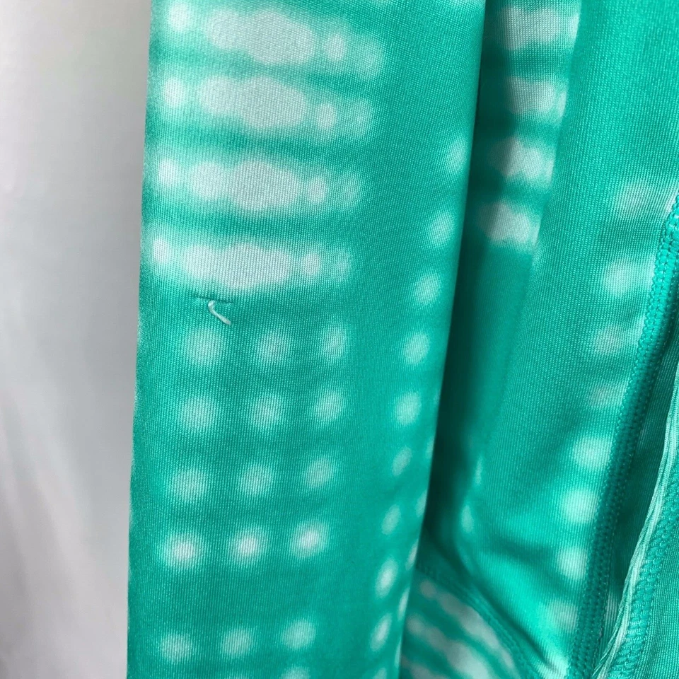 Chaqueta deportiva Zella Girl talla M 8/10 verde blanca cremallera completa agujeros para los pulgares Foto 3 de 4