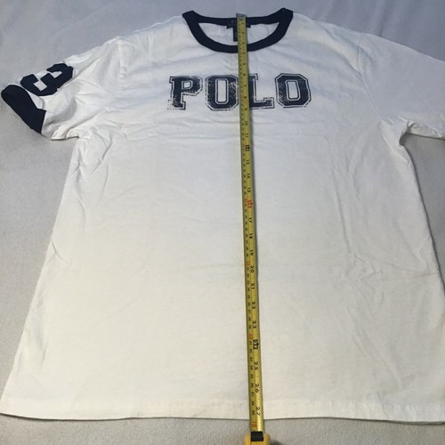 Polo Ralph Lauren Shirt Size XL (18-20) Youth White Blue Crew Neck #3 - Picture 6 of 6