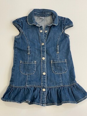 gymboree denim dress GYMBOREE girls denim front closure dress, Size 4 T