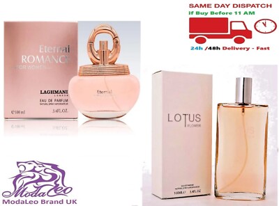 Pack Womens Perfume Eternal Romance, Lotus Flower Ladies Fragrance EDP  100ml UK