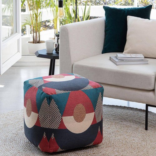 Anji Mountain Pouf 18" x 18" x 18" Polyester Oversized Square Multicolor Finish - Picture 6 of 7