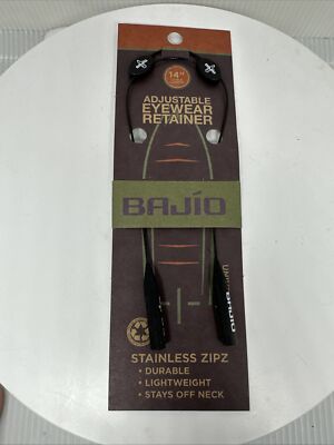 Bajio Sunglasses Keeper Cable Stainless ZipZ 14  BLACK Retainer Adjustable ZIPS