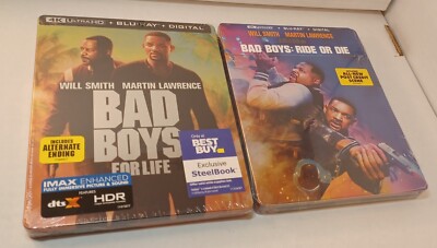 Bad Boys for Life + Bad Boys Ride or Die 4K Steelbooks (4K+Blu-ray)-NEW-Box S&H