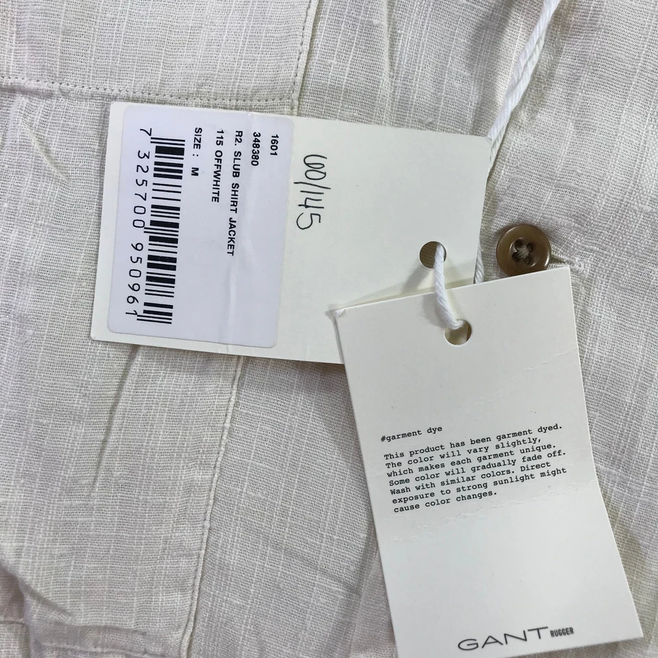 Chaqueta Gant Rugger Para Hombres Mediana Abotonada Slub Camisa Chaqueta Bolsillo Ligera Foto 3 de 4