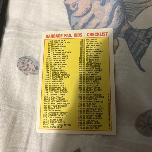 1985 Topps Garbage Pail Kids Series 1 Bony Joanie 29a ~ Checklist ~OS1 Matte - Picture 2 of 2