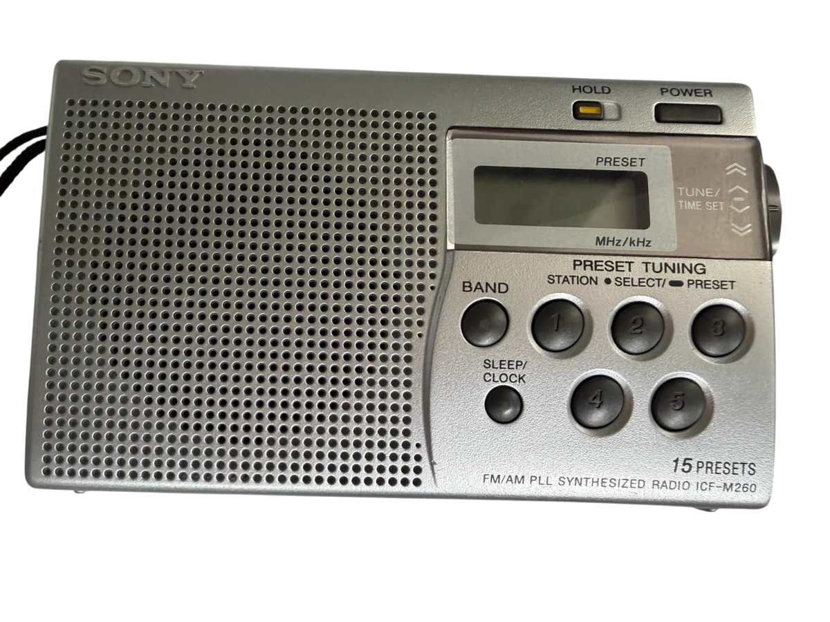 Sony ICF-M260 Portable AM/FM Radio Silver - Used, Light Wear