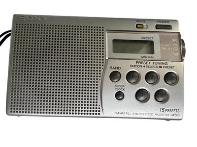 Sony ICF-M260 Portable AM/FM Radio Silver - Used, Light Wear