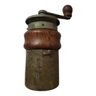 Vintage Brass & Wood Ottoman Style Pepper Mill Grinder Rare Stamped Maker's Sign
